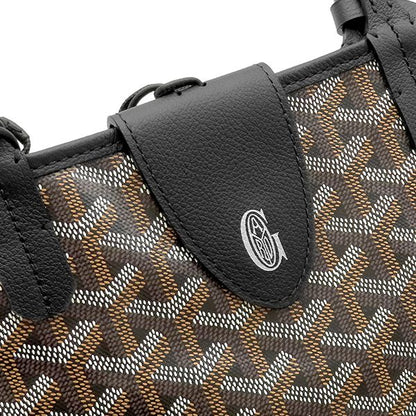Goyard Tote Bag Saint Louis PM Canvas Din Chevroche Black Silver with Clip — view 5