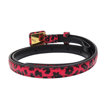 Dior Bobby Leopard Print Belt Leather Fuchsia Pink — view 2