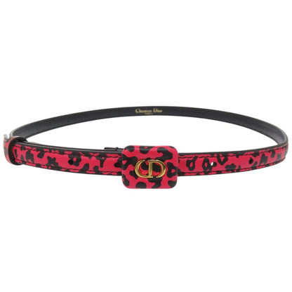 Dior Bobby Leopard Print Belt Leather Fuchsia Pink — view 3