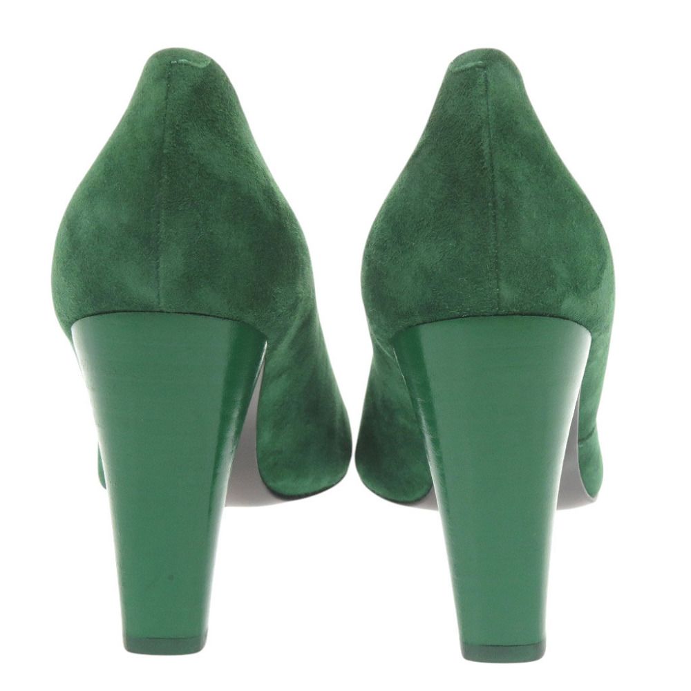 Hermes Fatale 85 Suede Green Pumps Heel 38 — view 4