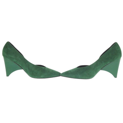 Hermes Fatale 85 Suede Green Pumps Heel 38 — view 7