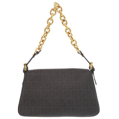 Fendi Zucchino Pattern Mini Mamma Bucket Gray Chain Shoulder Bag — view 2