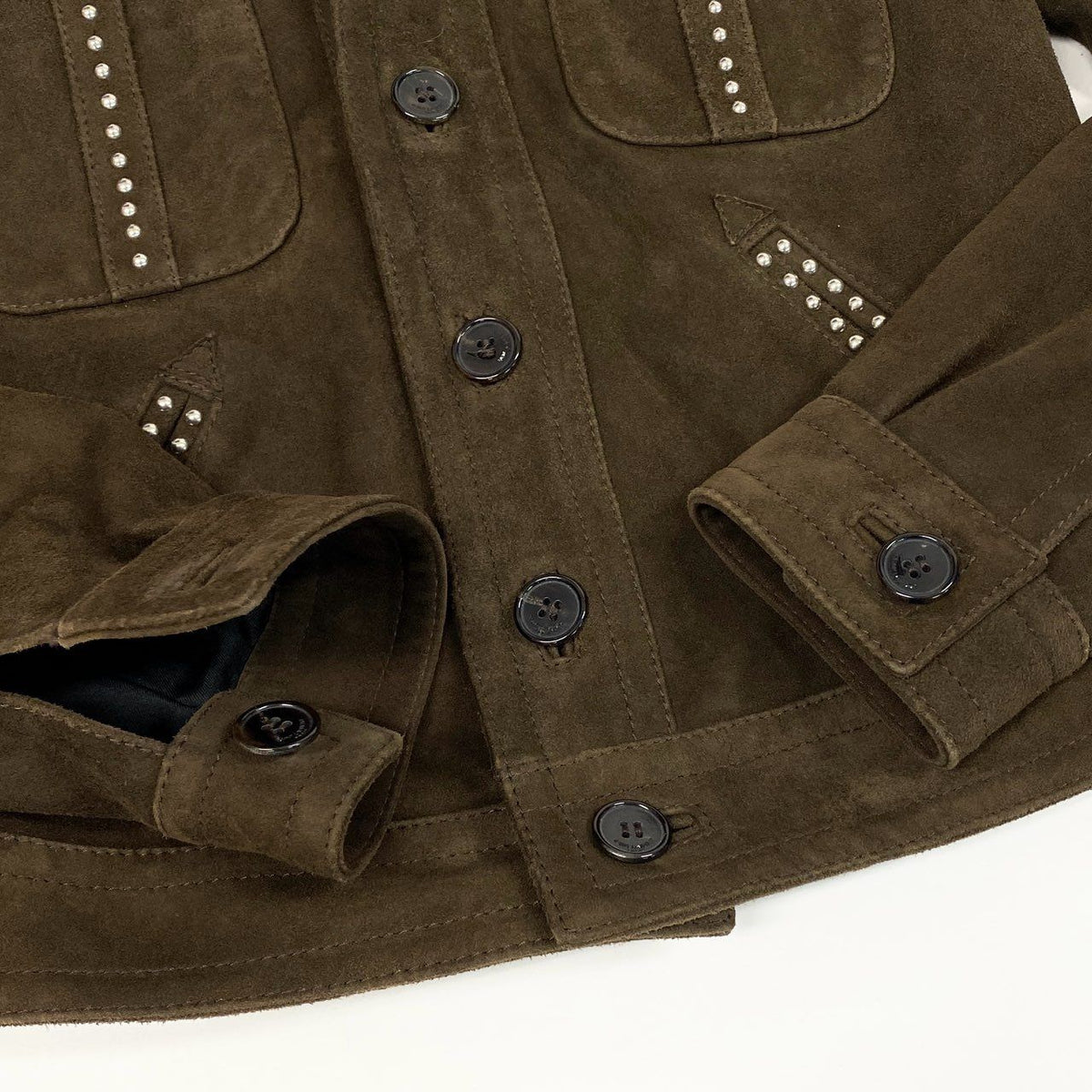 Saint Laurent Ab9 Studded Jacket Western 34 Brown Goat Leather — view 6