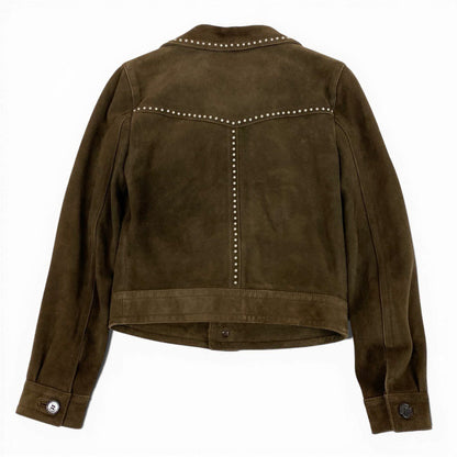 Saint Laurent Ab9 Studded Jacket Western 34 Brown Goat Leather — view 5