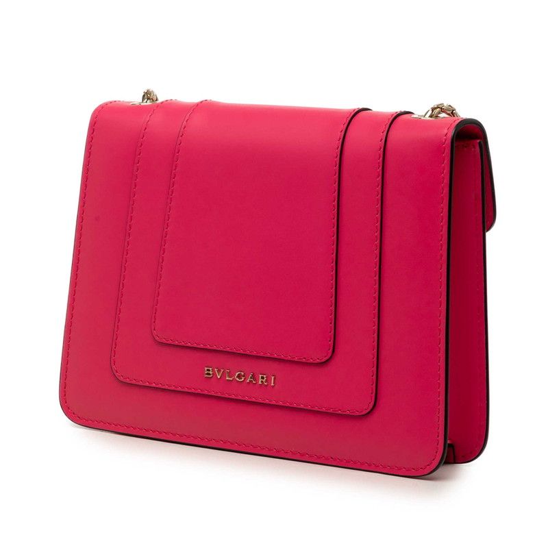 Bvlgari Serpenti Forever Crossbody Chain Shoulder Bag Pink Leather — view 2