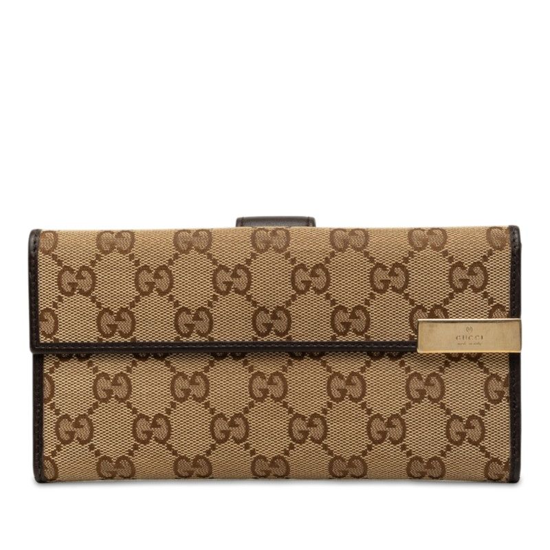 Gucci GG Canvas Wallet Beige Brown