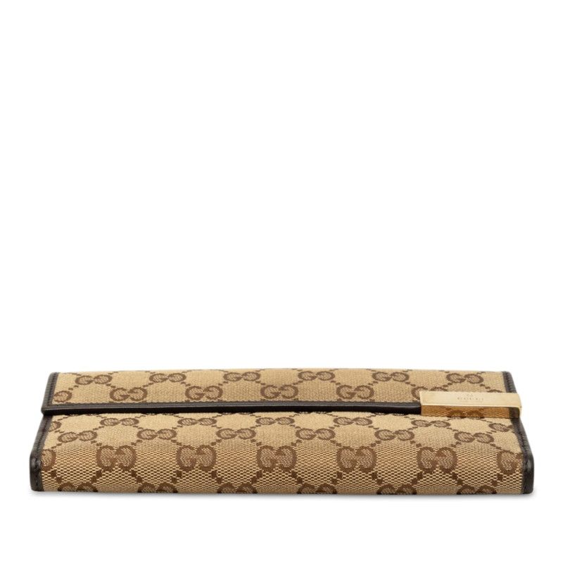 Gucci GG Canvas Wallet Beige Brown — view 3
