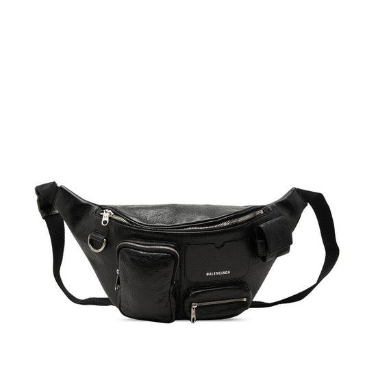 Balenciaga Super Busy Belt Bag Black Leather