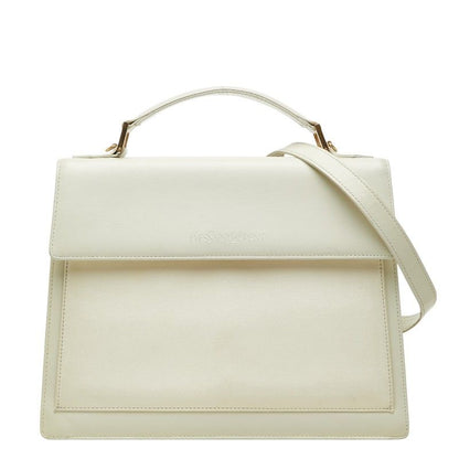 Saint Laurent 2-Way Shoulder Bag White Leather