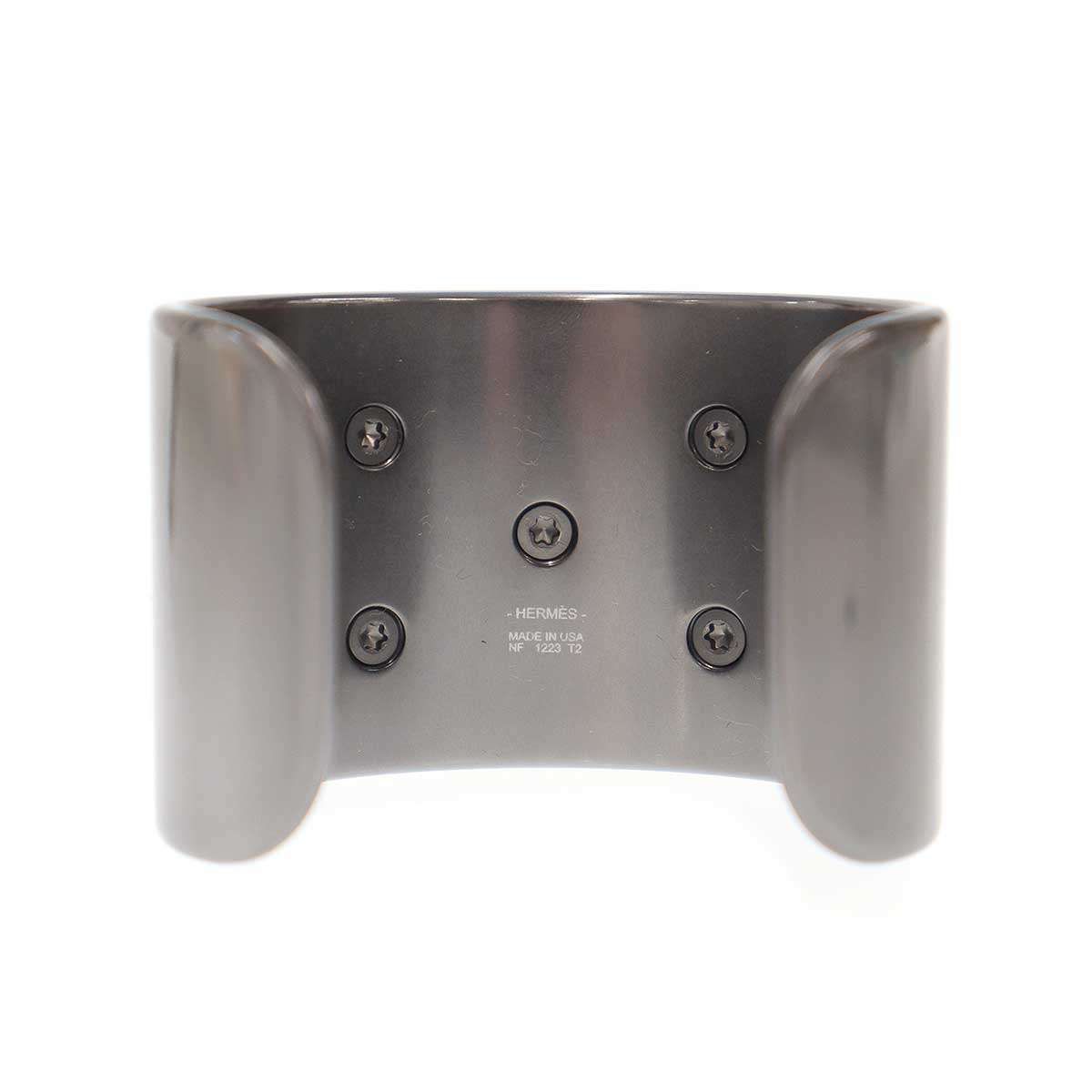 Hermes Collier de Chien Noir Bracelet de Bangle Black — view 3