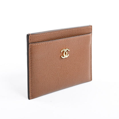 Chanel Card Case Card Holders Brown — view 2
