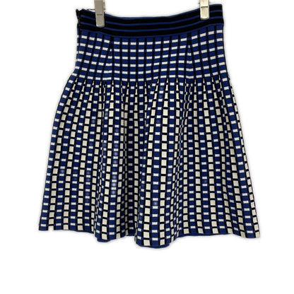 Prada Blue All Over Pattern Knit Skirt 38 — view 2