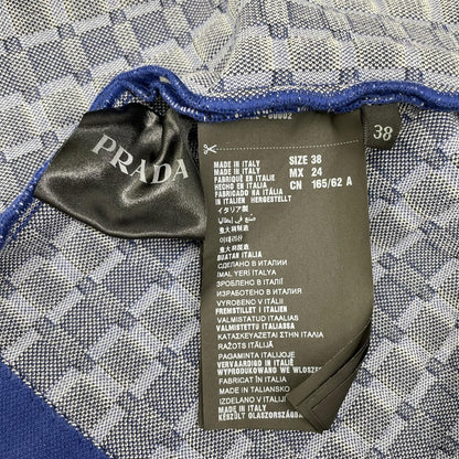 Prada Blue All Over Pattern Knit Skirt 38 — view 4