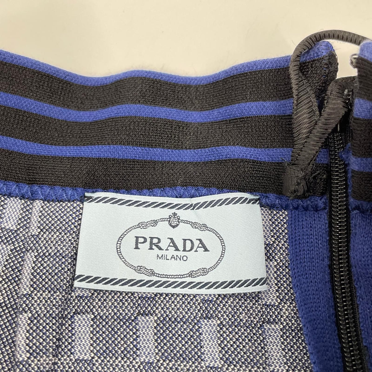Prada Blue All Over Pattern Knit Skirt 38 — view 3