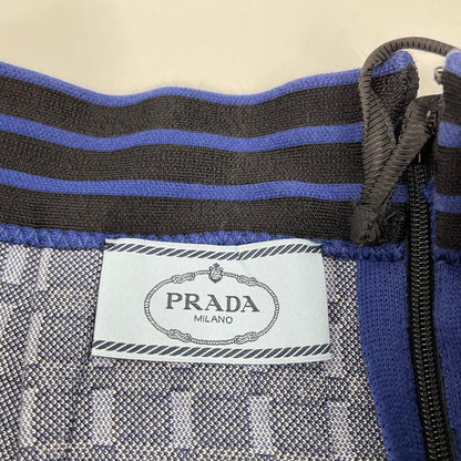Prada Blue All Over Pattern Knit Skirt 38 — view 3