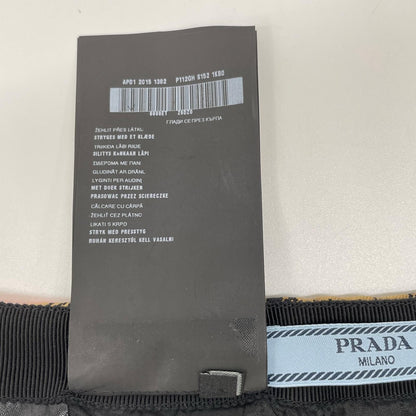 Prada Orange Check Waist Belt Ribbon Pleated Skirt 36 — view 5