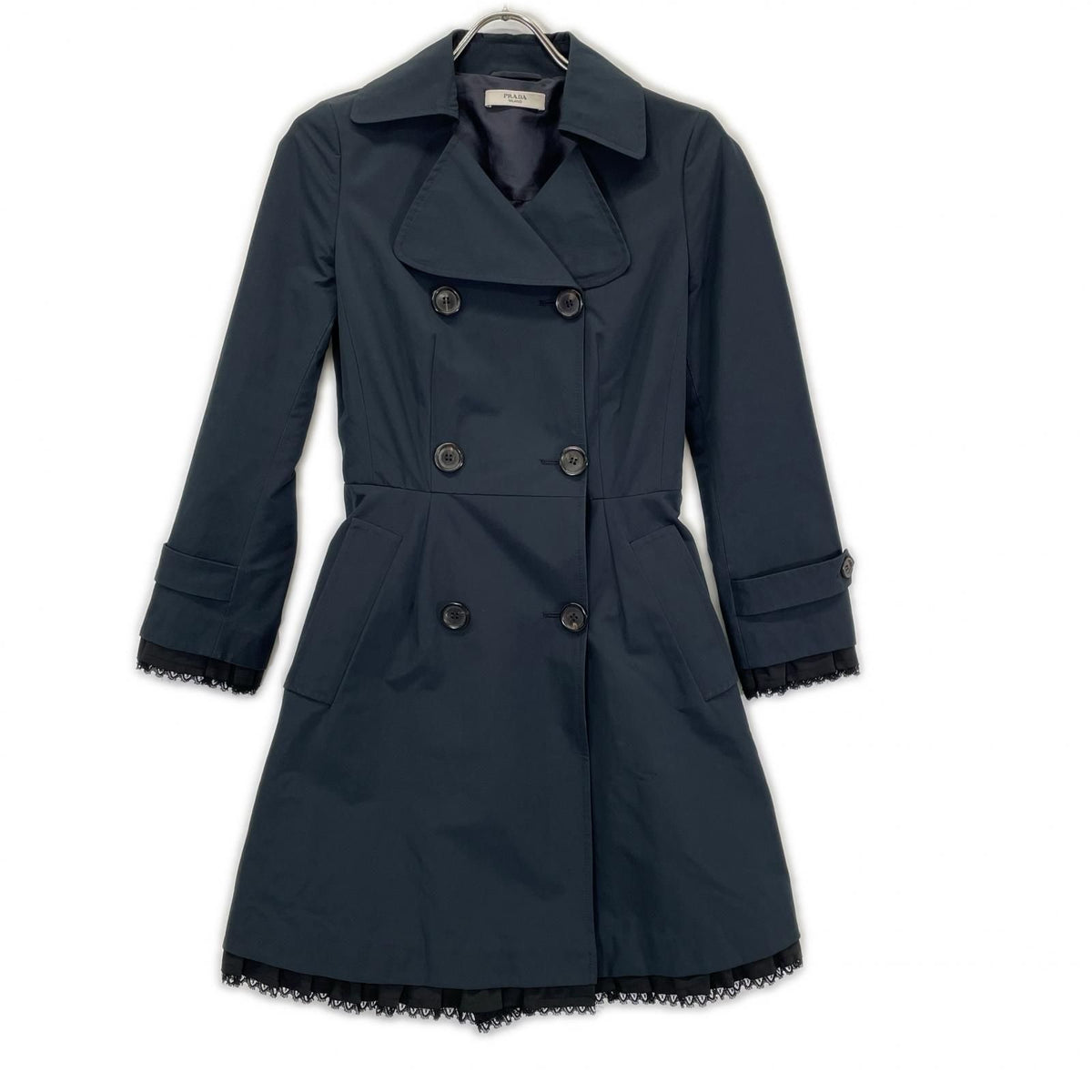 Prada Navy Frill Coat