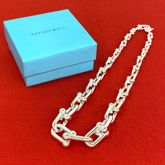 Tiffany & Co HardWear Graduated Link Necklace 925 Sterling Silver Accessory