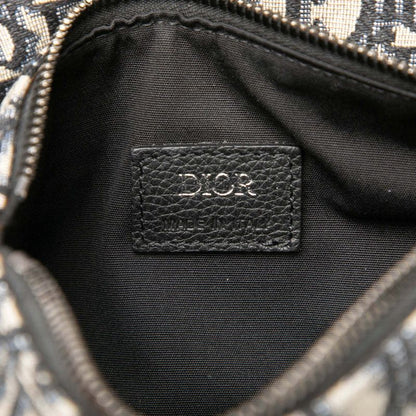 Dior Oblique Saddle Belt Bag Beige Navy Black Canvas Leather — view 5