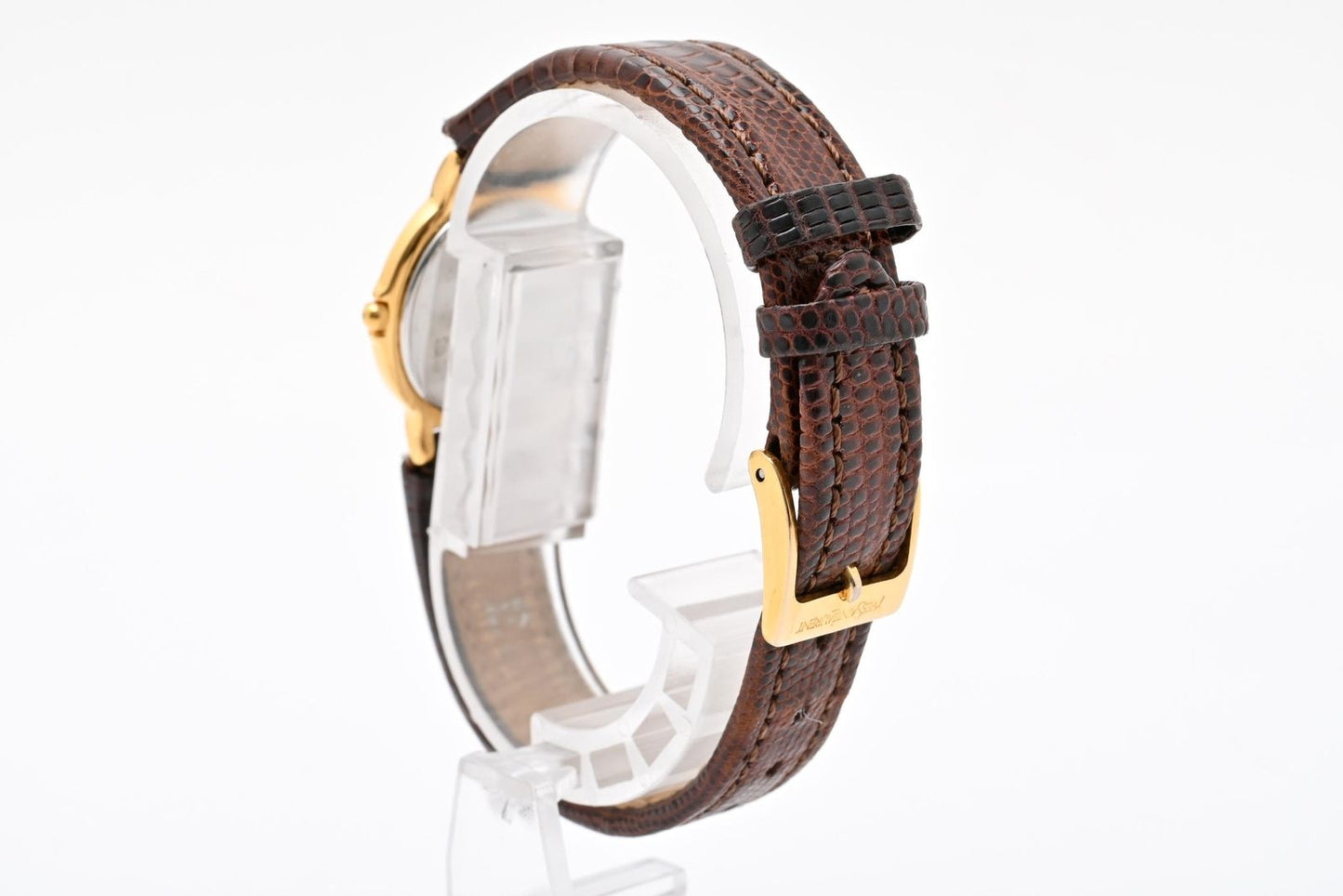 Saint Laurent YSL 2200 Quartz Watch Gold Dial Leather Strap — view 7