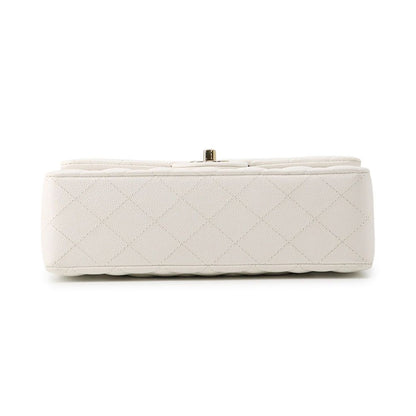 Chanel Chain Shoulder Bag Quilted 23 CC Logo Double White — view 3
