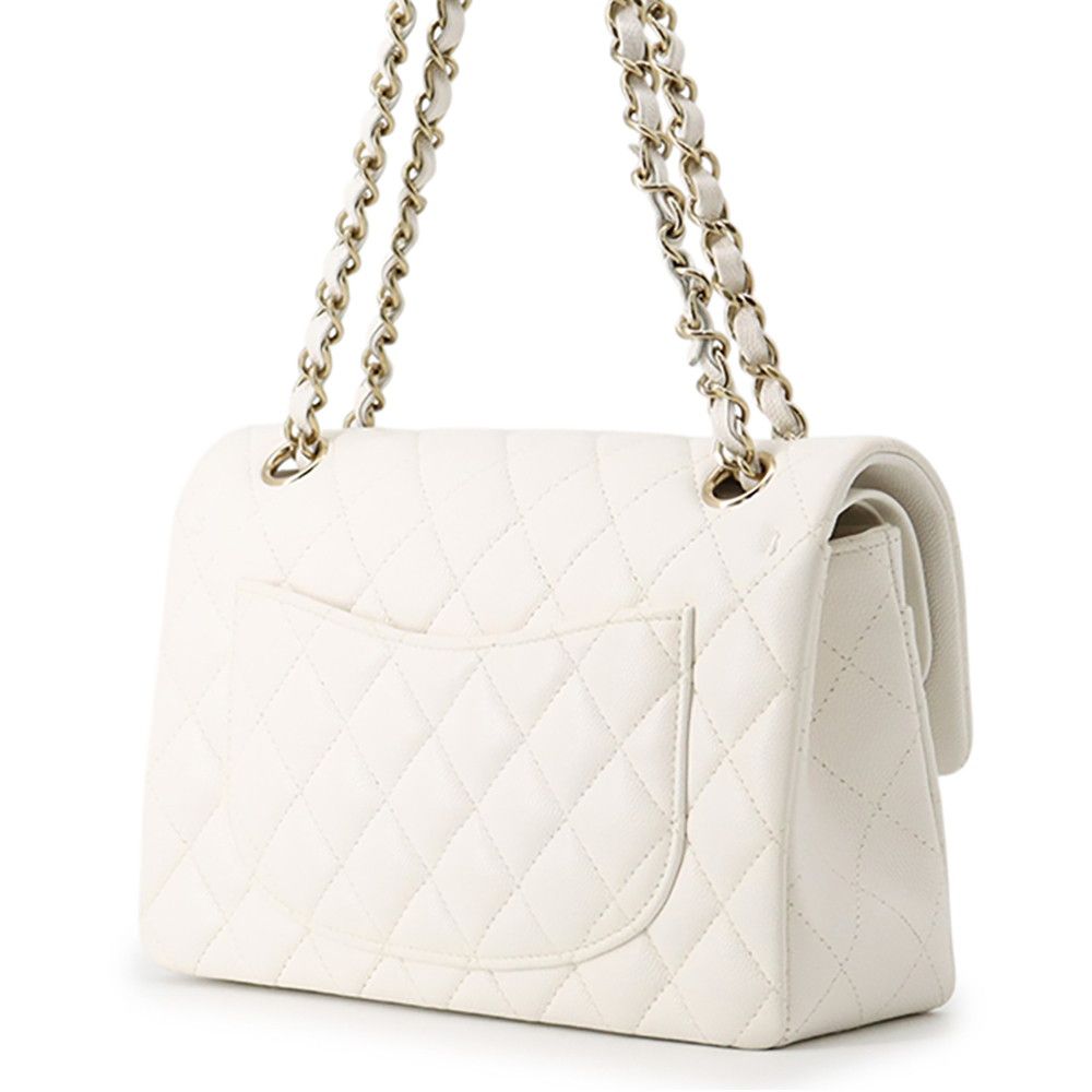 Chanel Chain Shoulder Bag Quilted 23 CC Logo Double White — view 2