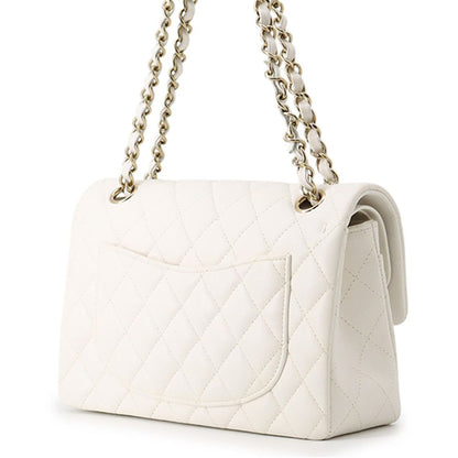 Chanel Chain Shoulder Bag Quilted 23 CC Logo Double White — view 2