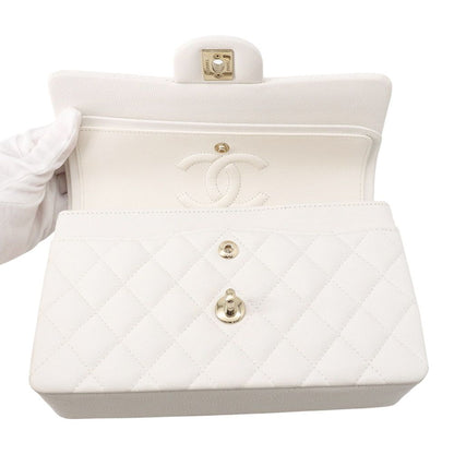 Chanel Chain Shoulder Bag Quilted 23 CC Logo Double White — view 6