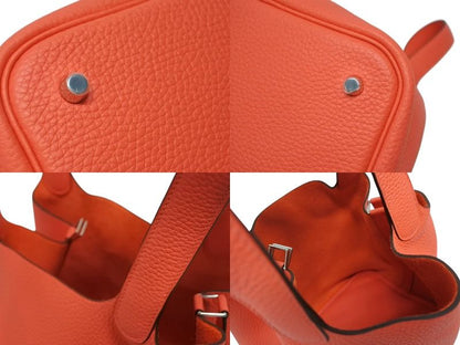 Hermes Picotin Lock 22 Handbag Taurillon Clemence Rose Texas Silver — view 8