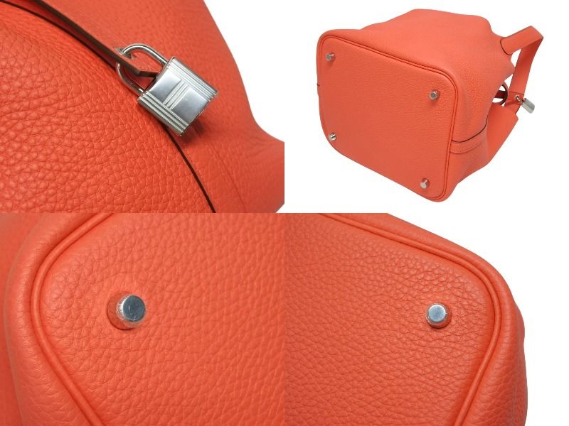 Hermes Picotin Lock 22 Handbag Taurillon Clemence Rose Texas Silver — view 7