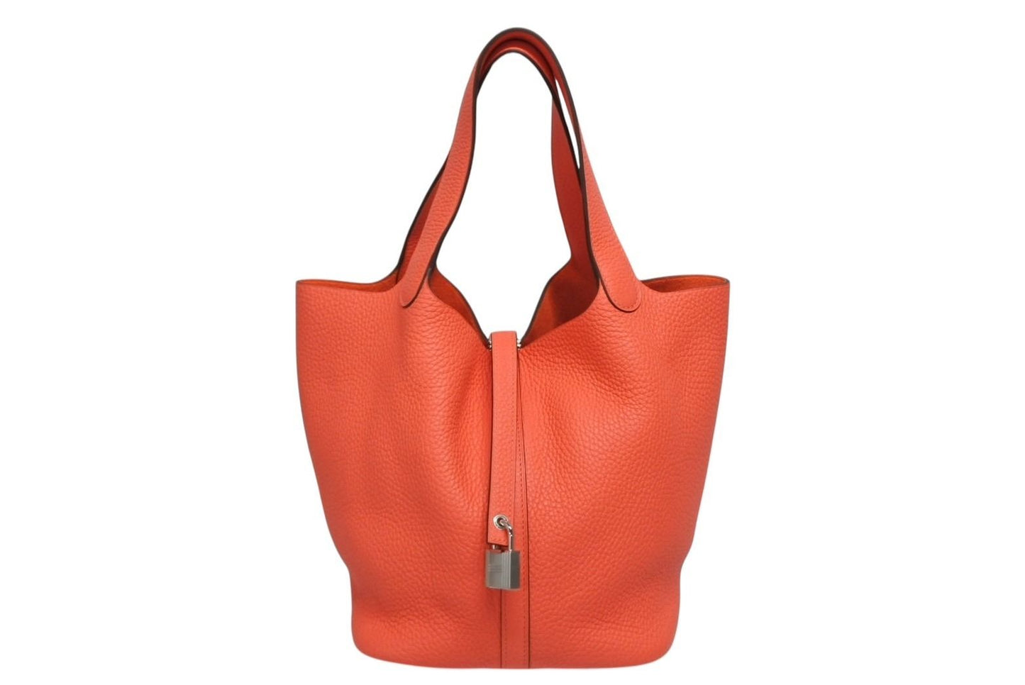 Hermes Picotin Lock 22 Handbag Taurillon Clemence Rose Texas Silver — view 2