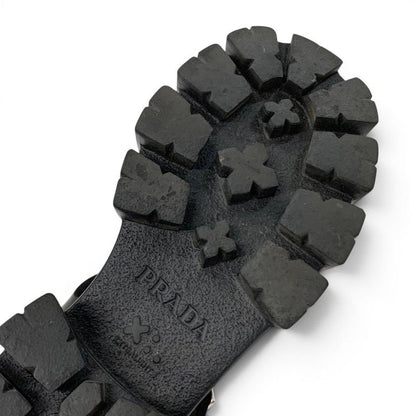 Prada Monolith Sandals Shoes Rubber Black Triangle Logo — view 8