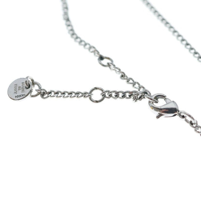Fendi Forever FF Logo Rhinestone Chain Necklace Silver — view 4