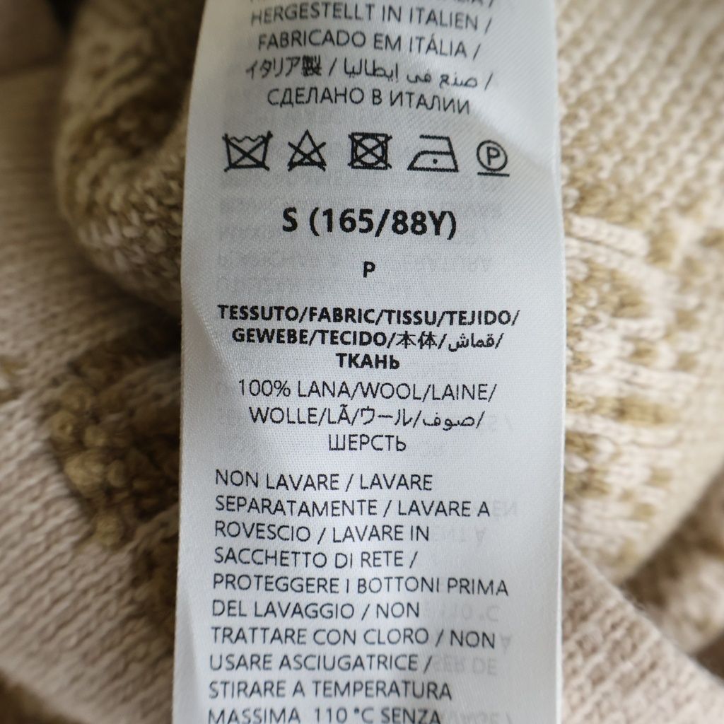 Gucci GG Wool Boucl Jacquard Dress Short Sleeve Knit Logo All Over Pattern Gold — view 7