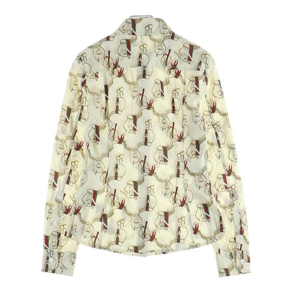 Gucci Belt Pattern All Over Long Sleeve Shirt Cotton Polyurethane Beige — view 2