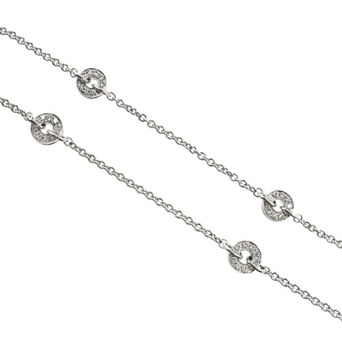 Bvlgari 18K White Gold Astrale Cerchi Necklace Diamond 38 41 44 47 Vintage — view 5