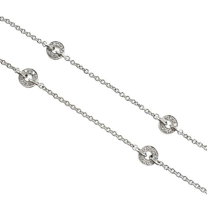 Bvlgari 18K White Gold Astrale Cerchi Necklace Diamond 38 41 44 47 Vintage — view 5