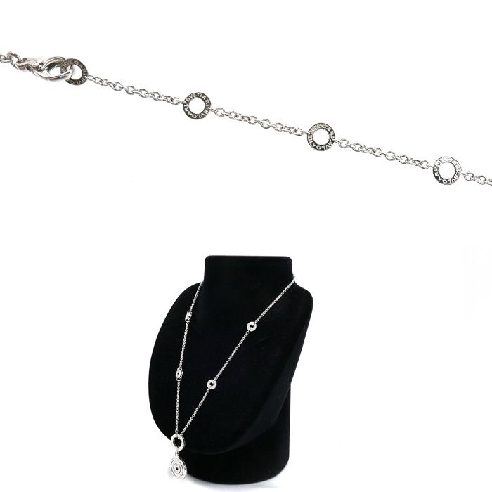 Bvlgari 18K White Gold Astrale Cerchi Necklace Diamond 38 41 44 47 Vintage — view 6