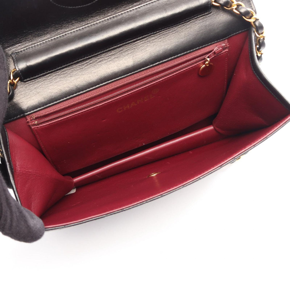 Chanel Shoulder Bag Quilted Black Lambskin Push Lock Chain — view 3