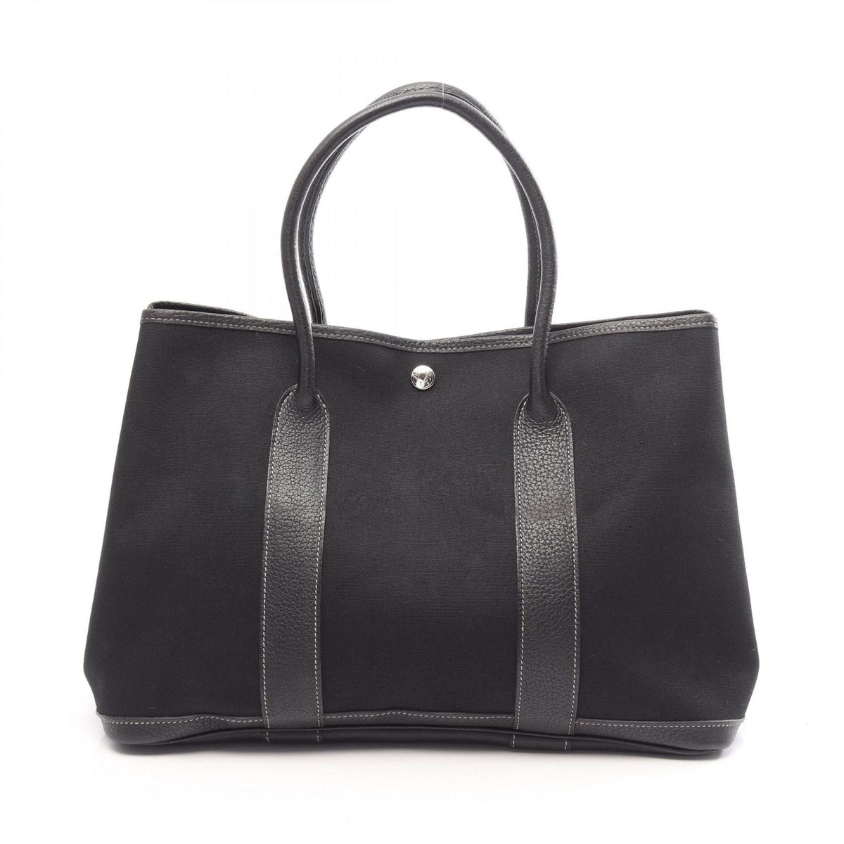Hermes Tote Bag Garden Party PM Black Leather