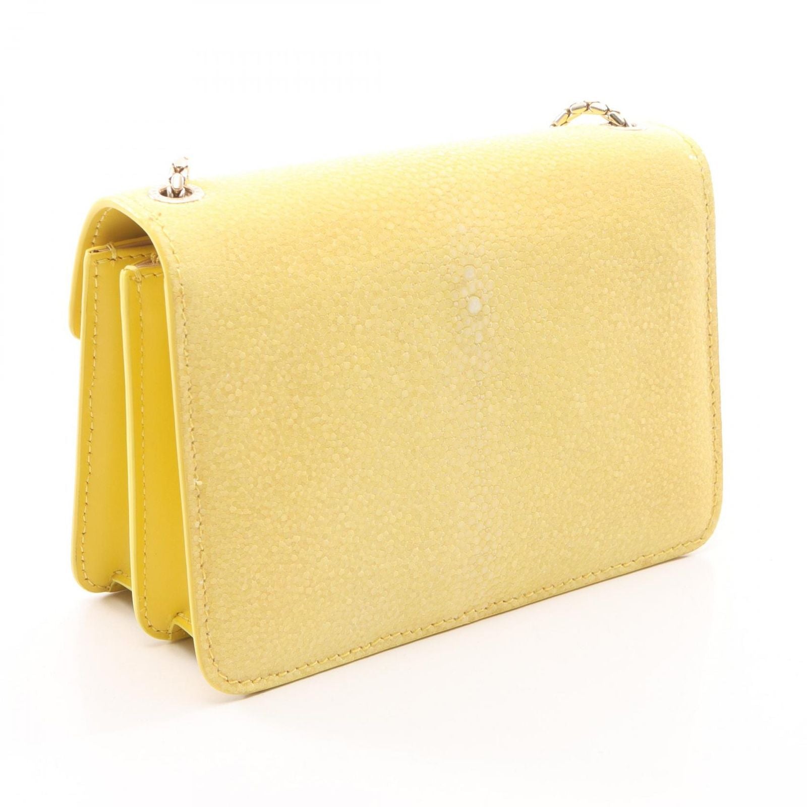 Bvlgari Shoulder Bag Serpenti Small Chain Yellow Leather — view 2