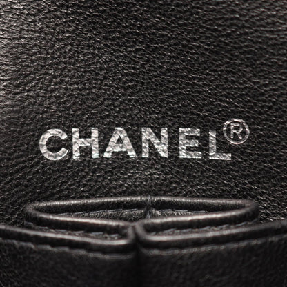 Chanel Shoulder Bag 2.55 Quilted East West Black Canvas Leather Chain — view 4