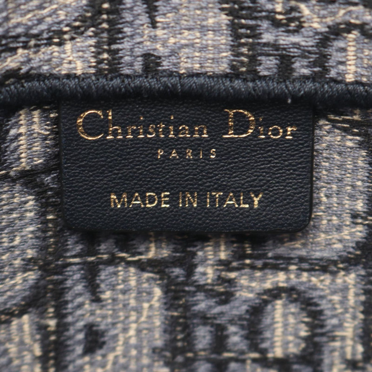 Dior Shoulder Bag Saddle Oblique Slim Pouch Ivory Navy Canvas — view 4