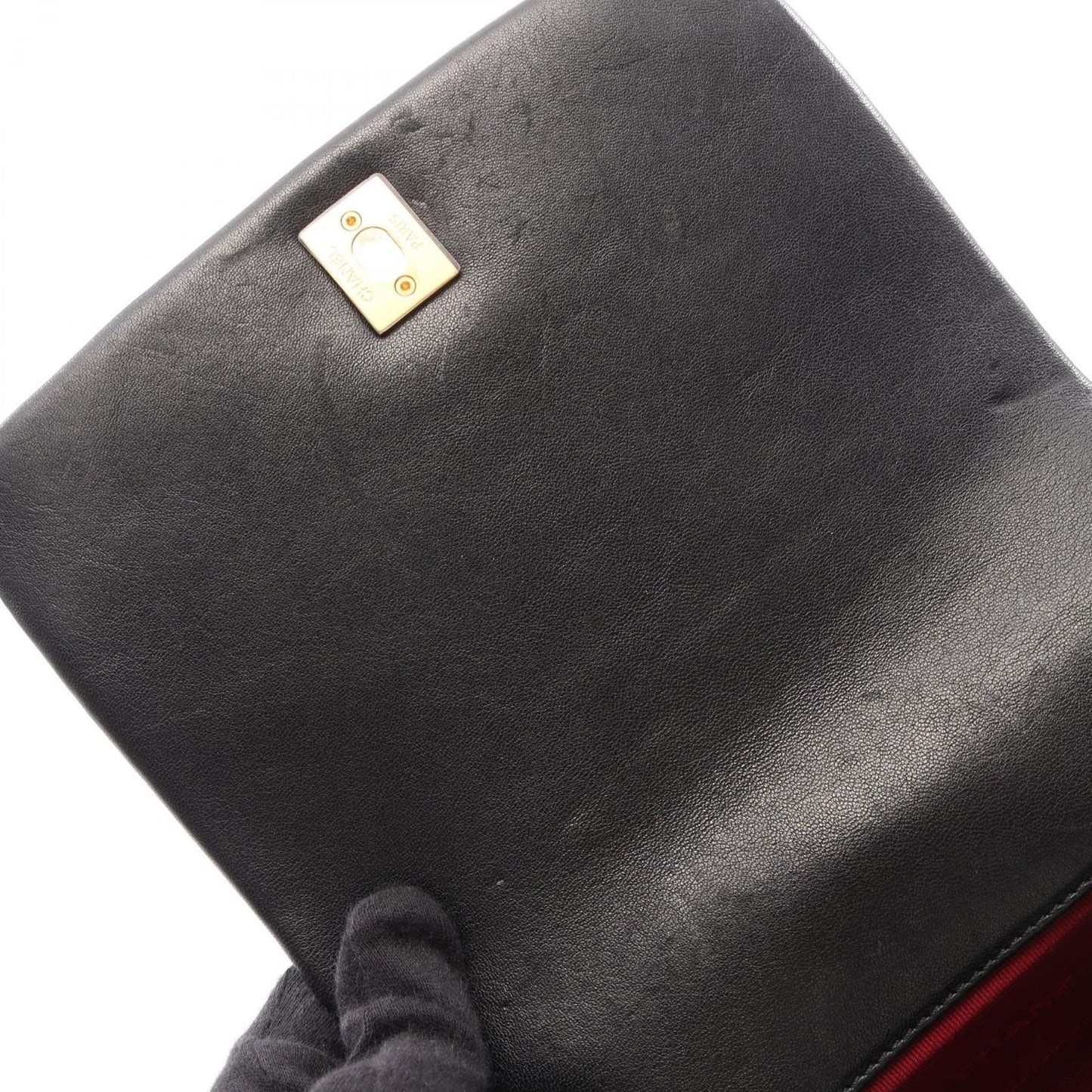 Chanel Shoulder Bag Quilted Black Lambskin Small Flap Chain — view 6