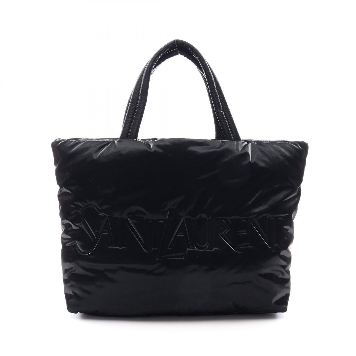 Saint Laurent Paris Tote Bag Black Nylon Wide Puffer