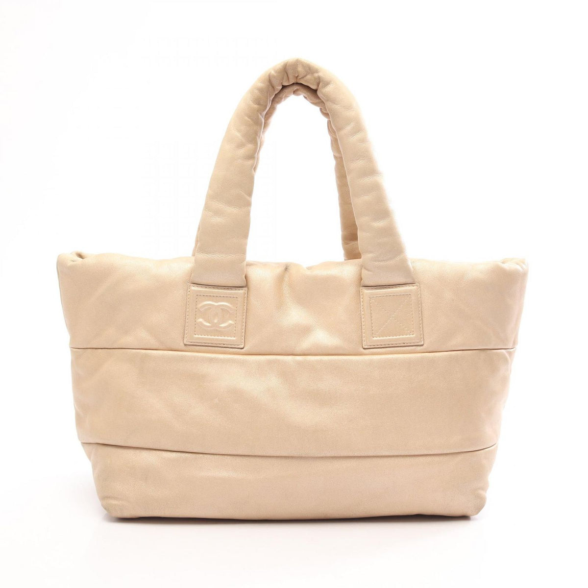 Chanel Tote Bag Coco Cocoon MM Gold Leather Large