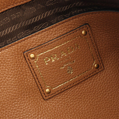 Prada Tote Bag Vitello Phenix Brown Leather Metal Logo 2-Way — view 4