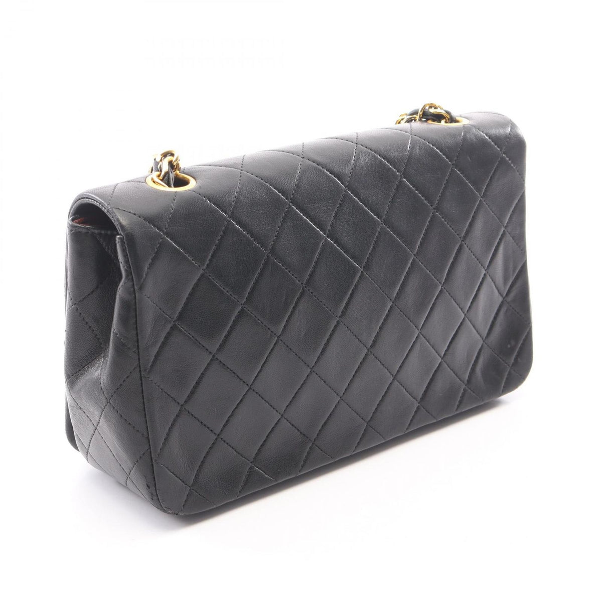 Chanel Shoulder Bag Full Flap Black Lambskin Quilted Chain — view 2