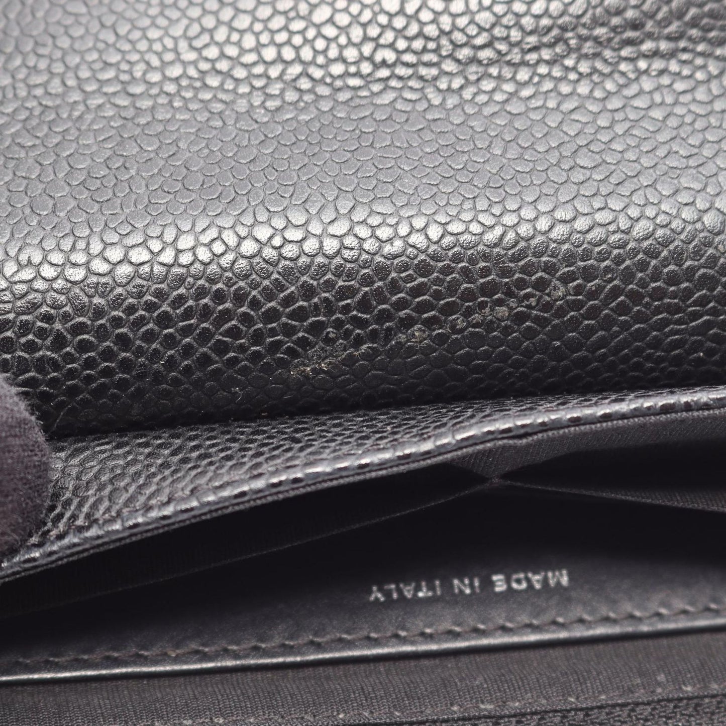 Chanel Shoulder Bag Half Moon CC Logo Black Caviar Leather CC Chain Wallet — view 8