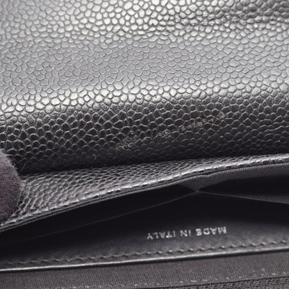 Chanel Shoulder Bag Half Moon CC Logo Black Caviar Leather CC Chain Wallet — view 8